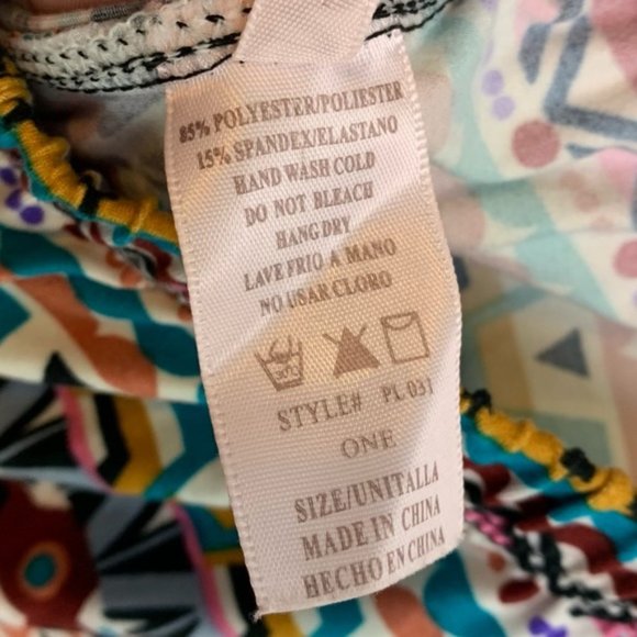 USA Brand Multicolor Abstract Design Leggings - Picture 4 of 6